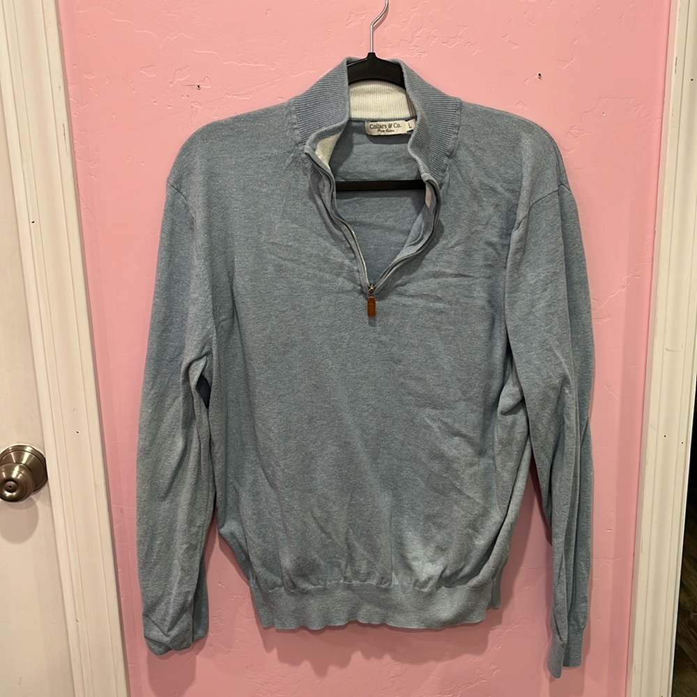 blue mens light weight sweater